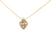 Dior Gold Plated Rhinestone Logo Heart Pendant Necklace Secondhand