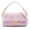 Fendi Zucca Embossed Velvet Baguette Satchel Secondhand