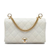 Secondhand Chanel Small Quilted Calfskin Pearl CC Accordion Flap