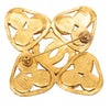 Chanel CC Gold Plated Clover Gripoix Brooch Secondhand