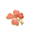 Chanel CC Gold Plated Resin Four Leaf Clover Brooch Secondhand