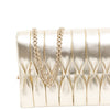 Chanel CC Metallic Pleated Lambskin Chain Link Shoulder Bag Secondhand