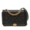 Secondhand Chanel Quilted Caviar Boy Wallet on Chain