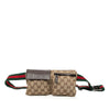 Gucci GG Canvas Web Double Pocket Belt Bag Secondhand