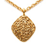 Chanel CC Gold Plated Rhombus Medallion Pendant Necklace Secondhand