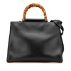 Secondhand Gucci Medium Leather Bamboo Nymphaea Satchel