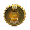 Secondhand Chanel Gold Plated Acrylic CC Button Clip On Earrings