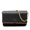 Secondhand Chanel CC Stitched Caviar and Suede Lady Coco Flap