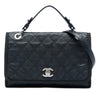Chanel CC Quilted Caviar and Grosgrain Top Handle Flap Secondhand