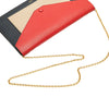 Celine Large Tricolor Leather Pocket Envelope Flap on Chain Secondhand