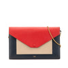 Celine Large Tricolor Leather Pocket Envelope Flap on Chain Secondhand