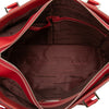 Burberry Leather Trimmed Tonal Check Canvas Handbag Secondhand