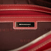 Burberry Leather Trimmed Tonal Check Canvas Handbag Secondhand