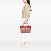 Burberry Leather Trimmed Tonal Check Canvas Handbag Secondhand