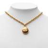 Chanel CC Gold Plated Sunburst Round Pendant Necklace Secondhand