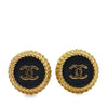 Chanel Gold Plated and Enamel CC Round Button Clip On Earrings Secondhand