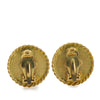Chanel Gold Plated and Enamel CC Round Button Clip On Earrings Secondhand