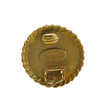 Chanel Gold Plated and Enamel CC Round Button Clip On Earrings Secondhand