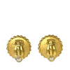 Chanel CC Gold Plated Enamel Round Clip On Earrings Secondhand