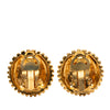 Chanel Gold Plated CC Round Clip On Earrings Secondhand