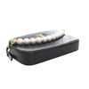 Chanel CC Quilted Goatskin Chic Pearls Double Zip Clutch With Chain Secondhand