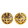 Chanel Gold Plated and Silver Plated CC Round Clip On Earrings Secondhand