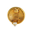 Chanel Gold Plated and Silver Plated CC Round Clip On Earrings Secondhand
