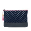 Chanel Medium Chevron Aged Calfskin Gabrielle Cosmetic Clutch Secondhand