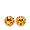 Chanel CC Gold Plated Round Clip On Earrings Secondhand