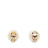 Chanel CC Gold Plated Resin Button Clip On Earrings Secondhand