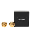 Chanel CC Gold Plated Round Clip on Earrings Secondhand