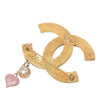 Chanel CC Gold Plated Enamel and Faux Pearl Brooch Secondhand
