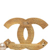 Chanel CC Gold Plated Enamel and Faux Pearl Brooch Secondhand