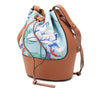 LOEWE Paulas Ibiza Small Canvas Mermaid Print Balloon Drawstring Bucket Bag Secondhand
