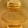 Chanel CC Gold Plated Sunburst Round Clip On Earrings Secondhand