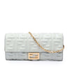 Fendi Zucca Embossed Nappa Baguette Continental Wallet With Chain Secondhand