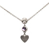 Gucci Sterling Silver Bejeweled Heart Pendant Necklace Secondhand