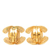 Chanel CC Quilted Gold Plated Clip On Earrings Secondhand
