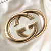 Gucci Medium Metallic Calfskin Web Britt Satchel Secondhand