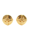 Chanel CC Gold Plated Round Clip On Earrings Secondhand