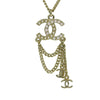 Chanel CC Gold Plated Faux Pearl and Crystal Drop Necklace Secondhand