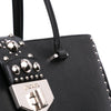 Prada Saffiano Turnlock Double Zip Studded Tote Secondhand