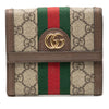 Gucci GG Supreme Web Ophidia French Flap Wallet Secondhand