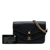 Chanel CC Chevron Sheepskin Double Envelope Flap Secondhand
