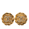 Chanel CC Gold Plated Strass Clip On Earrings Secondhand