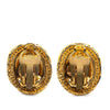 Chanel Gold Plated CC Round Clip On Earrings Secondhand