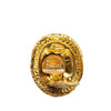 Chanel Gold Plated CC Round Clip On Earrings Secondhand
