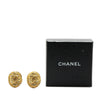 Chanel Gold Plated CC Round Clip On Earrings Secondhand