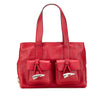 Burberry House Check Trimmed Grainy Calfskin Horn Toggle Tote Secondhand