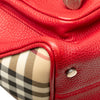 Burberry House Check Trimmed Grainy Calfskin Horn Toggle Tote Secondhand